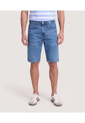 Bermuda Regular Denim  Para Hombre Azul Ostu