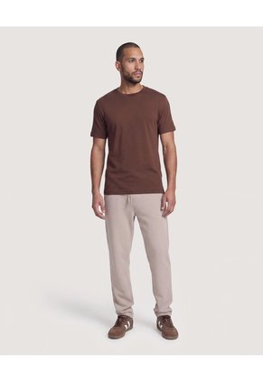Camiseta Tricot Essential Para Hombre Café Ostu