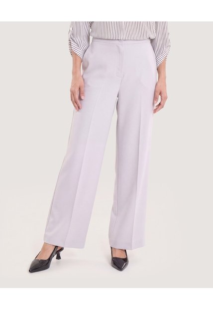 Pantalón Bota Ancha Con Textura  Para Mujer Gris Ostu