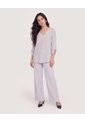 Pantalón Bota Ancha Con Textura  Para Mujer Gris Ostu de Ostu