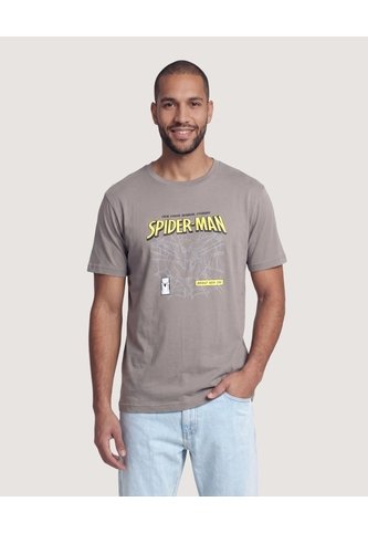 Camiseta Spider-Man Web  Para Hombre Gris Ostu Ostu