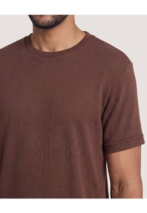 Camiseta Tricot Essential Para Hombre Café Ostu