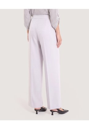 Pantalón Bota Ancha Con Textura  Para Mujer Gris Ostu