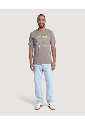 Camiseta Spider-Man Web  Para Hombre Gris Ostu