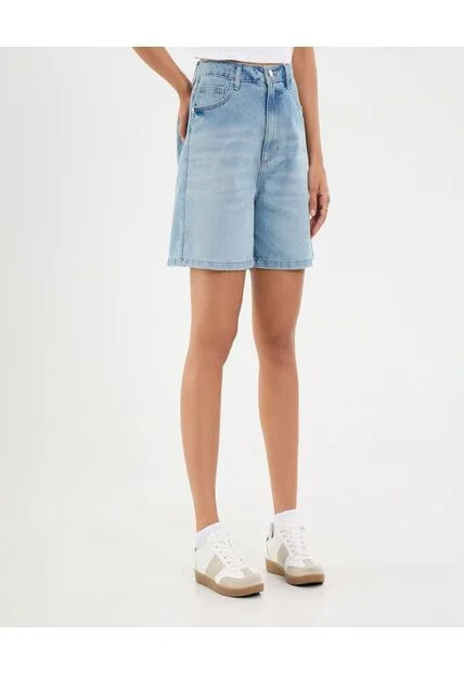 Bermuda Para Mujer Wide-Leg Color Azul Marca Ostu #40100103