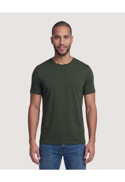 Camiseta Basica Cuello Redondo  Para Hombre Verde Ostu