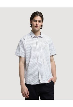 Camisa Para Hombre Manga Corta Con Bolsillo Color Vino Marca Ostu #60010649