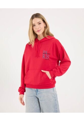 Buzo Para Mujer Hoodie Color Rojo Marca Ostu #40060406 Ostu