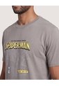 Camiseta Spider-Man Web  Para Hombre Gris Ostu de Ostu