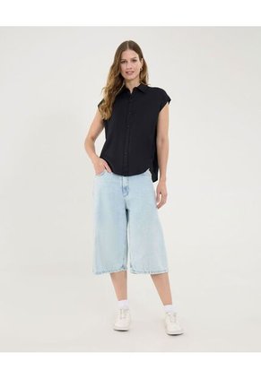 Camisa Para Mujer Manga Corta Color Negro Marca Ostu #40010148