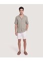 Camisa Texturizada Cuello Resort  Para Hombre Verde Ostu de Ostu