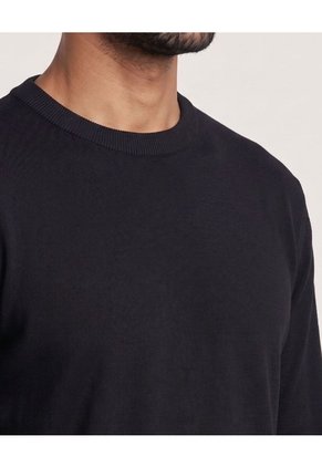 Saco Tejido Cuello Redondo  Para Hombre Negro Ostu