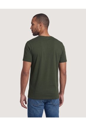 Camiseta Basica Cuello Redondo  Para Hombre Verde Ostu