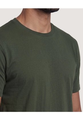 Camiseta Basica Cuello Redondo  Para Hombre Verde Ostu