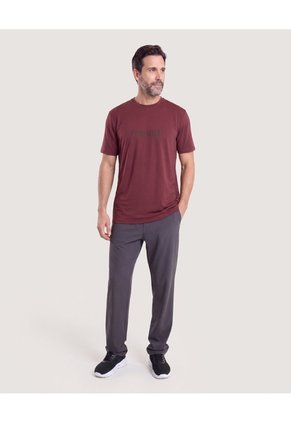 Camiseta Active Texture  Para Hombre Café Ostu