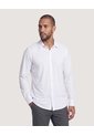 Camisa Unicolor Manga Larga Clásica  Para Hombre Blanco Ostu de Ostu