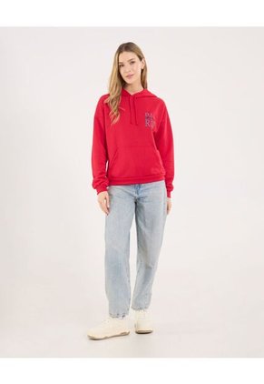 Buzo Para Mujer Hoodie Color Rojo Marca Ostu #40060406