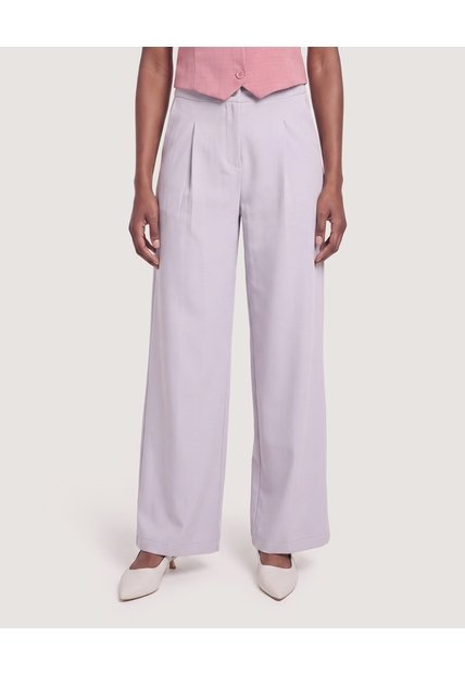 Pantalón Wide Leg Sastre  Para Mujer Gris Ostu