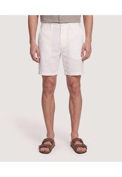 Bermuda Básica Con Bolsillos  Para Hombre Blanco Ostu