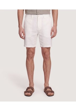 Bermuda Básica Con Bolsillos Para Hombre Blanco Ostu