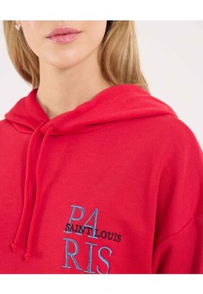 Buzo Para Mujer Hoodie Color Rojo Marca Ostu #40060406
