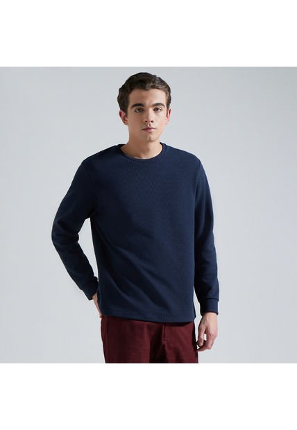 Buzo Para Hombre Cuello Redondo Color Azul  Marca Ostu #60060330