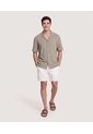 Bermuda Básica Con Bolsillos  Para Hombre Blanco Ostu de Ostu