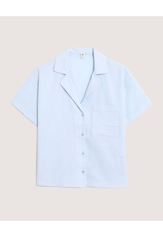 Camisa  Para Mujer Manga Corta Color Celeste Marca Ostu #40010365 Ostu