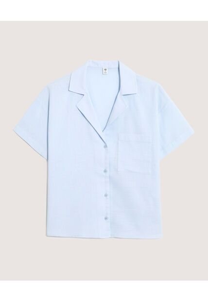 Camisa  Para Mujer Manga Corta Color Celeste Marca Ostu #40010365
