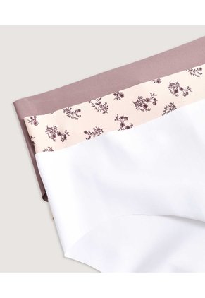 Panty Hipster Invisible Floral Pack X3 X3 Para Mujer Surtido Ostu