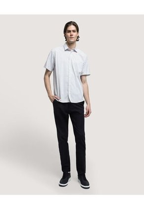 Camisa Para Hombre Manga Corta Con Bolsillo Color Vino Marca Ostu #60010649