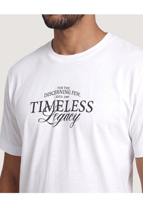 Camiseta Basica Con Screen Para Hombre Crema Ostu