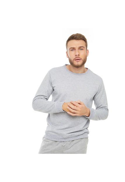 Buzo Para Hombre Cuello Redondo Color Gris  Marca Ostu #60060062