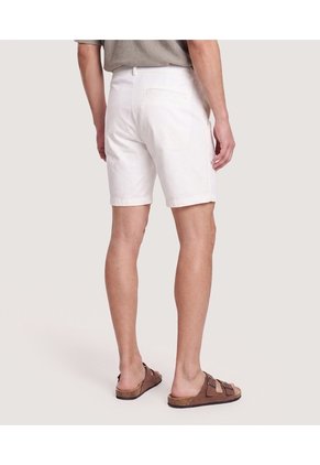 Bermuda Básica Con Bolsillos Para Hombre Blanco Ostu