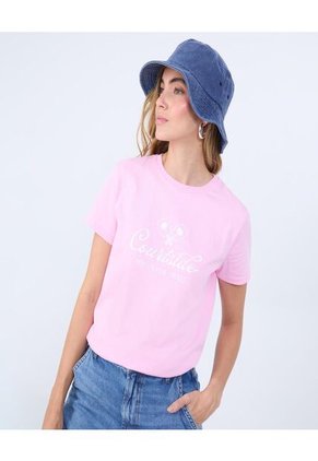 Camiseta Para Mujer Manga Corta Color Rosaclaro Marca Ostu #40092346