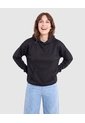 Buzo Hoodie Unicolor  Para Mujer Negro Ostu de Ostu