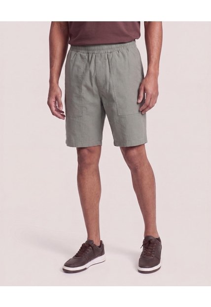 Bermuda Básica Con Bolsillos  Para Hombre Verde Ostu