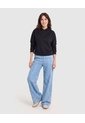 Buzo Hoodie Unicolor  Para Mujer Negro Ostu de Ostu