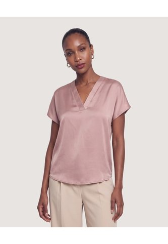 Blusa Con Escote En V  Para Mujer Beige Ostu Ostu