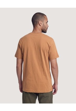 Camiseta Basica Con Screen Para Hombre Mostaza Ostu