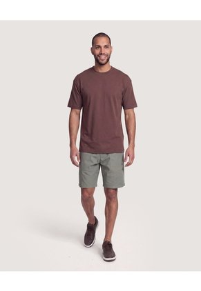 Bermuda Básica Con Bolsillos  Para Hombre Verde Ostu