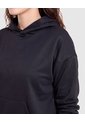 Buzo Hoodie Unicolor  Para Mujer Negro Ostu de Ostu