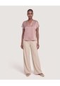 Blusa Con Escote En V  Para Mujer Beige Ostu de Ostu