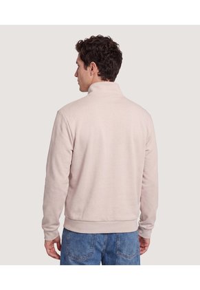 Buzo Half Zip Con Estampado  Para Hombre Café Ostu
