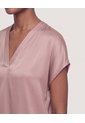 Blusa Con Escote En V  Para Mujer Beige Ostu de Ostu