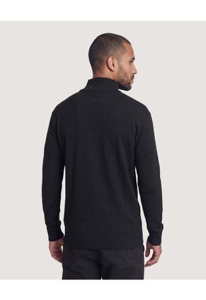 Saco Half Zipper Cuello Alto  Para Hombre Negro Ostu