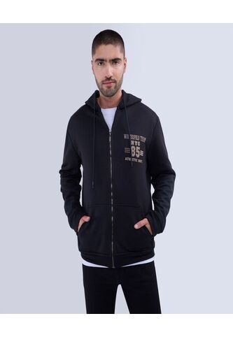 Buzo Para Hombre Zipper Color Negro Marca Ostu #60060438 Ostu