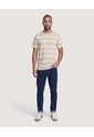 Camiseta Rayas Regular  Para Hombre Café Ostu de Ostu