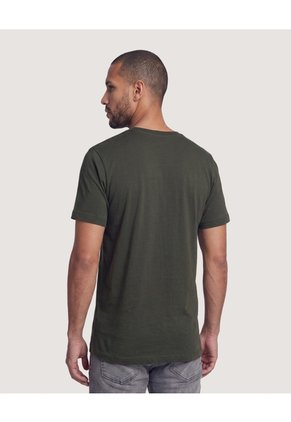 Camiseta Basica Con Screen Para Hombre Verde Ostu