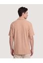 Camisa Texturizada Cuello Resort  Para Hombre Beige Ostu de Ostu